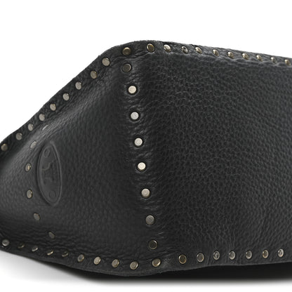 Celine Pebbled Calfskin Studded Boogie Satchel Black 9 of 10