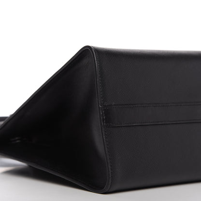 Prada Saffiano City Calfskin Greche Paradigme Bag Black Fuoco 6 of 10