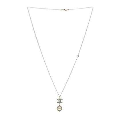 Chanel Crystal Pearl CC Lace Camellia Necklace Gold 3 of 6