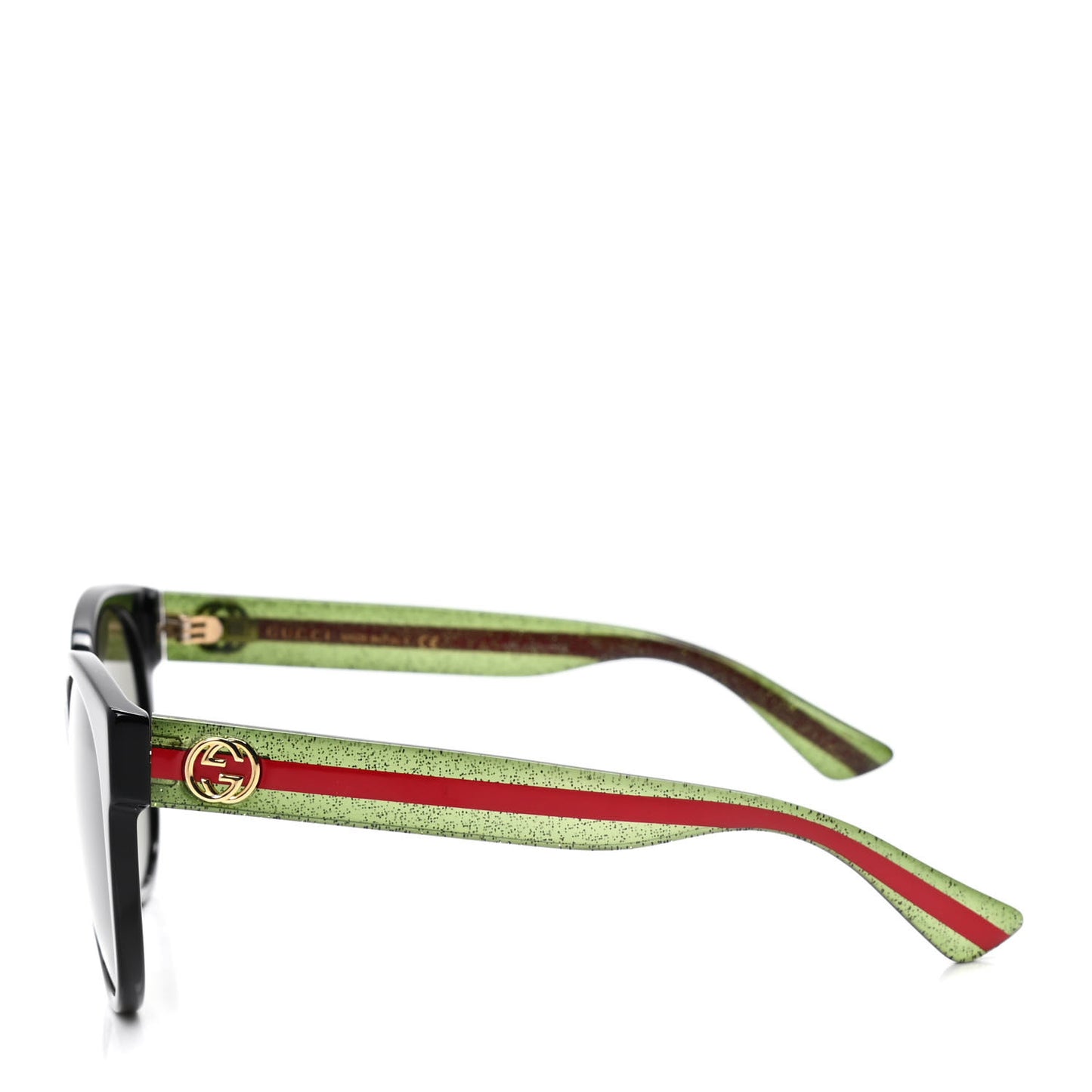 Round Eye GG Web Glitter GG0035S Sunglasses Black