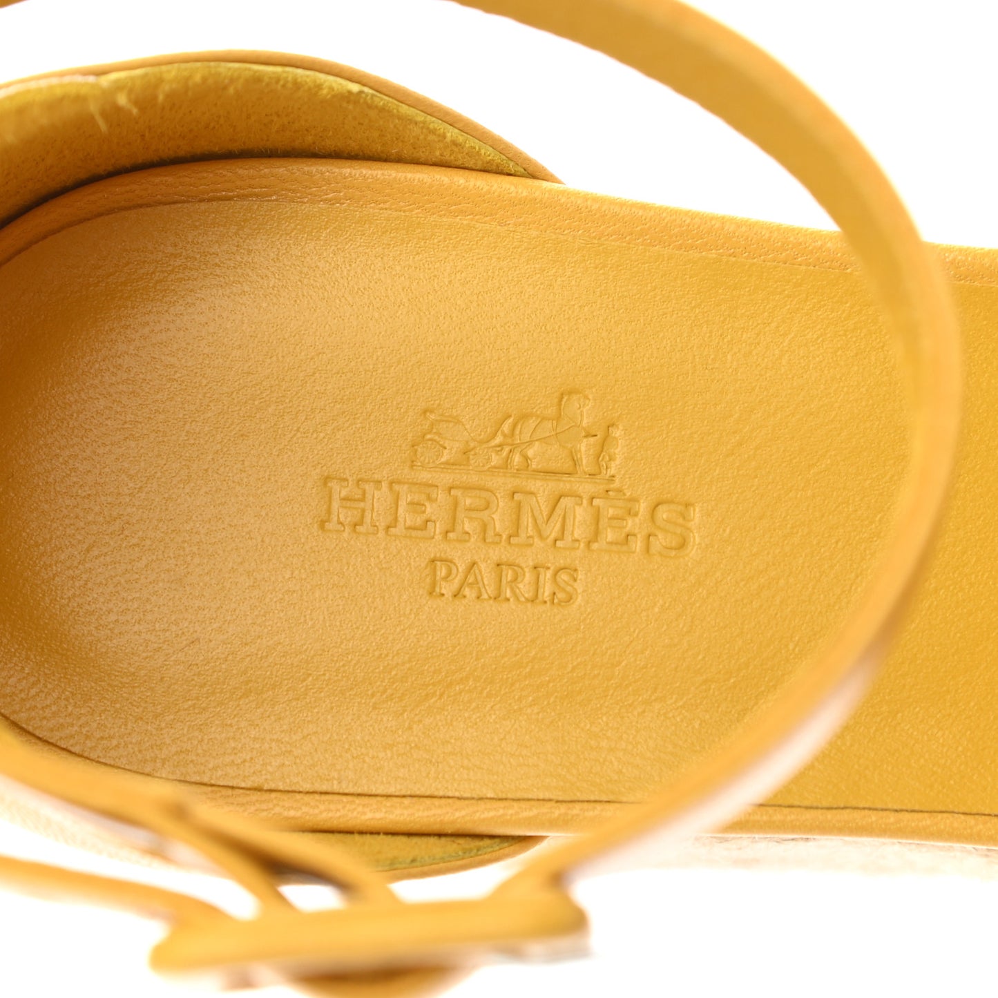 Goatskin Elda Espadrille Wedge Sandals 38 Jaune Sable