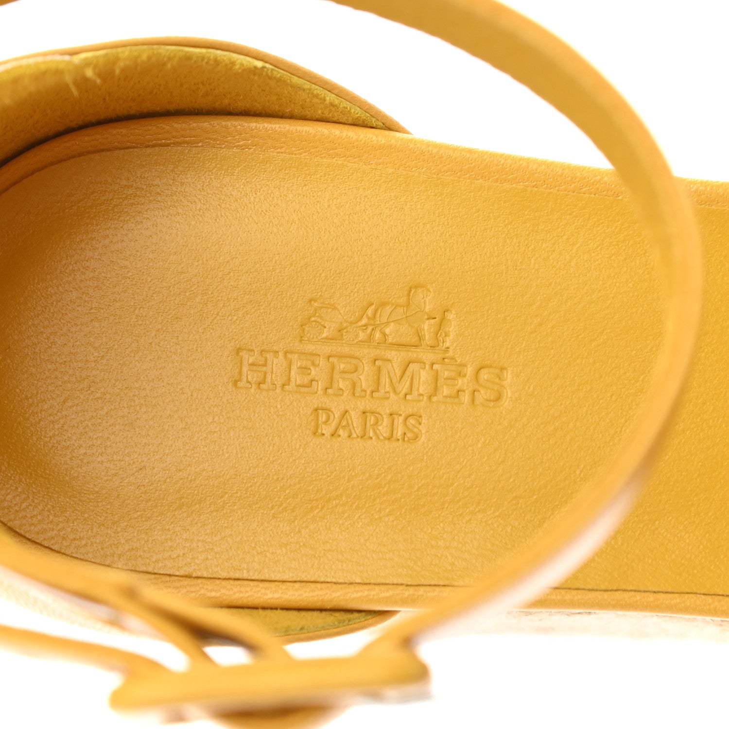 Hermes Goatskin Elda Espadrille Wedge Sandals 38 Jaune Sable 7 of 10