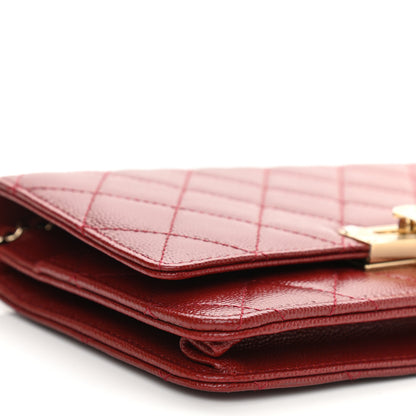 Chanel Caviar Quilted Golden Class Wallet On Chain WOC Red 10 of 12