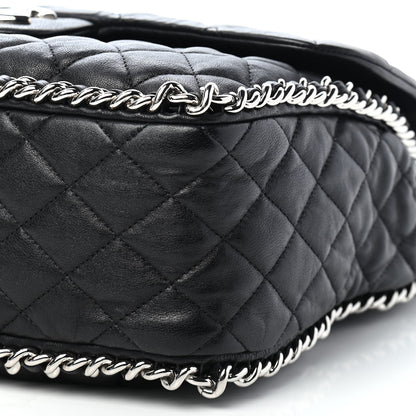 Chanel Washed Lambskin Quilted Maxi Chain Around Flap Black 10 of 10