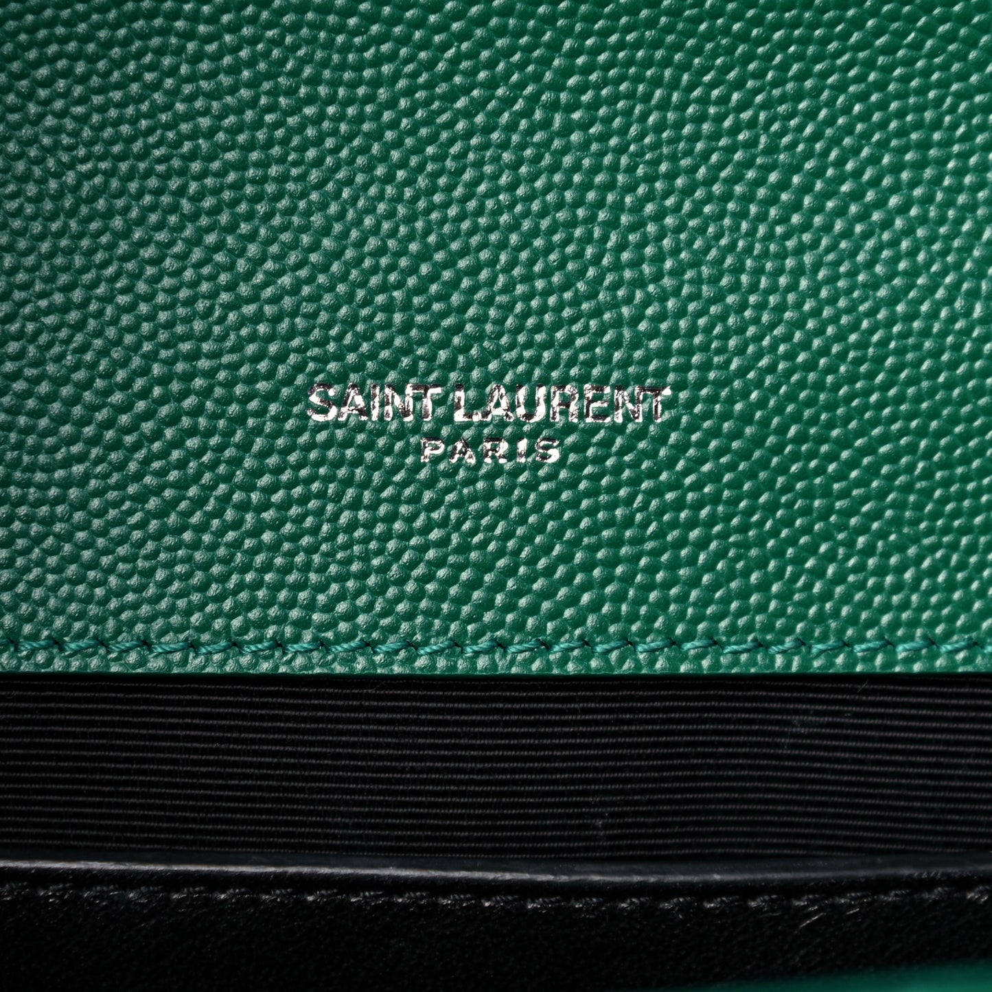 Grain De Poudre Textured Mixed Matelasse Triquilt Medium Monogram Satchel Green