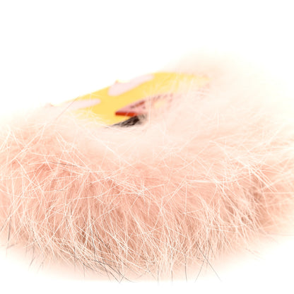 Fendi Nappa Fox Fur Monster Eyes Nano Baguette Charm Giallo Rosa 8 of 9