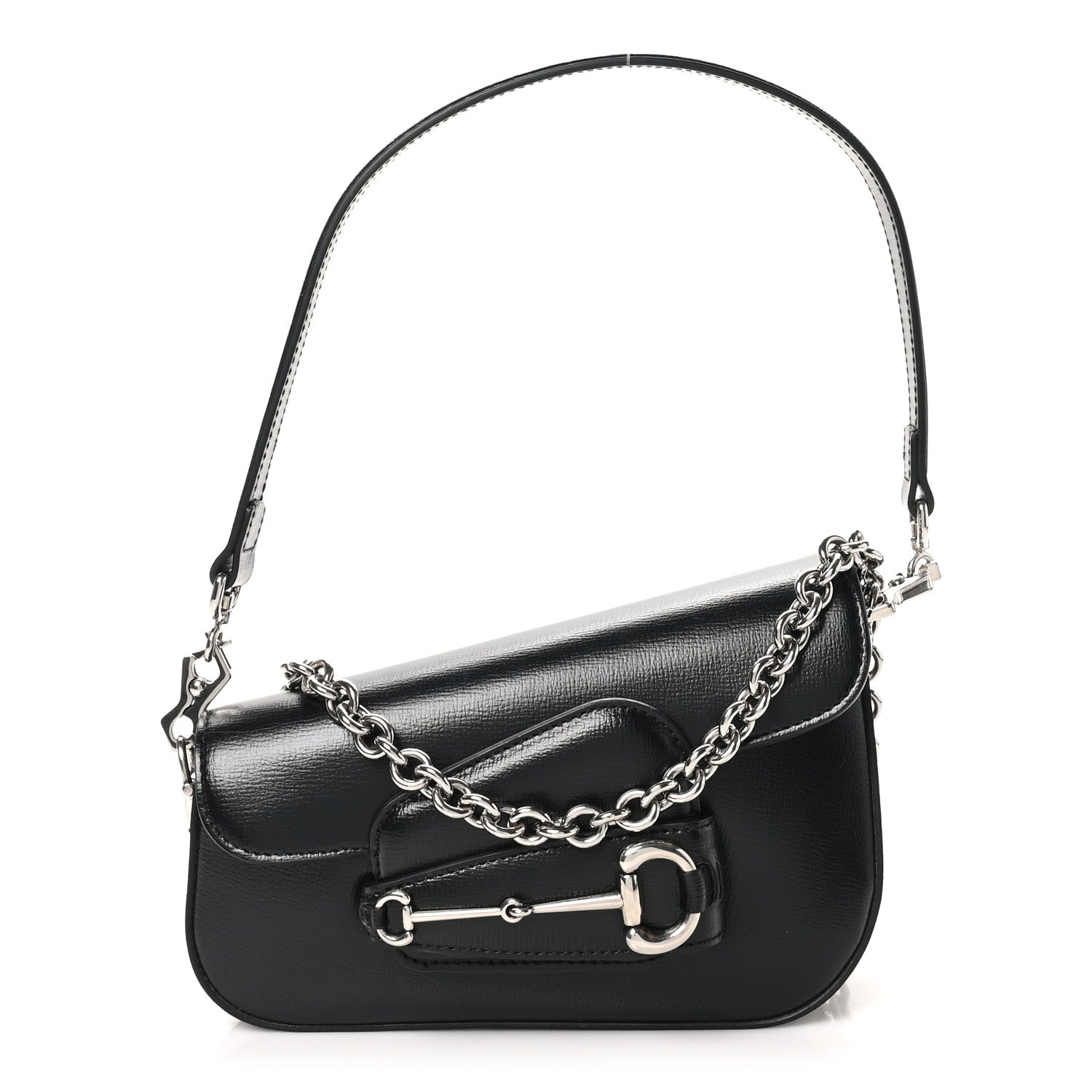 Gucci Demetra Mini Horsebit 1955 Asymmetric Shoulder Bag Black 1 of 10