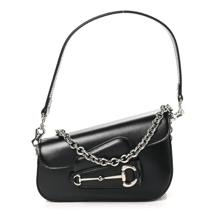 Gucci Demetra Mini Horsebit 1955 Asymmetric Shoulder Bag Black 1 of 10