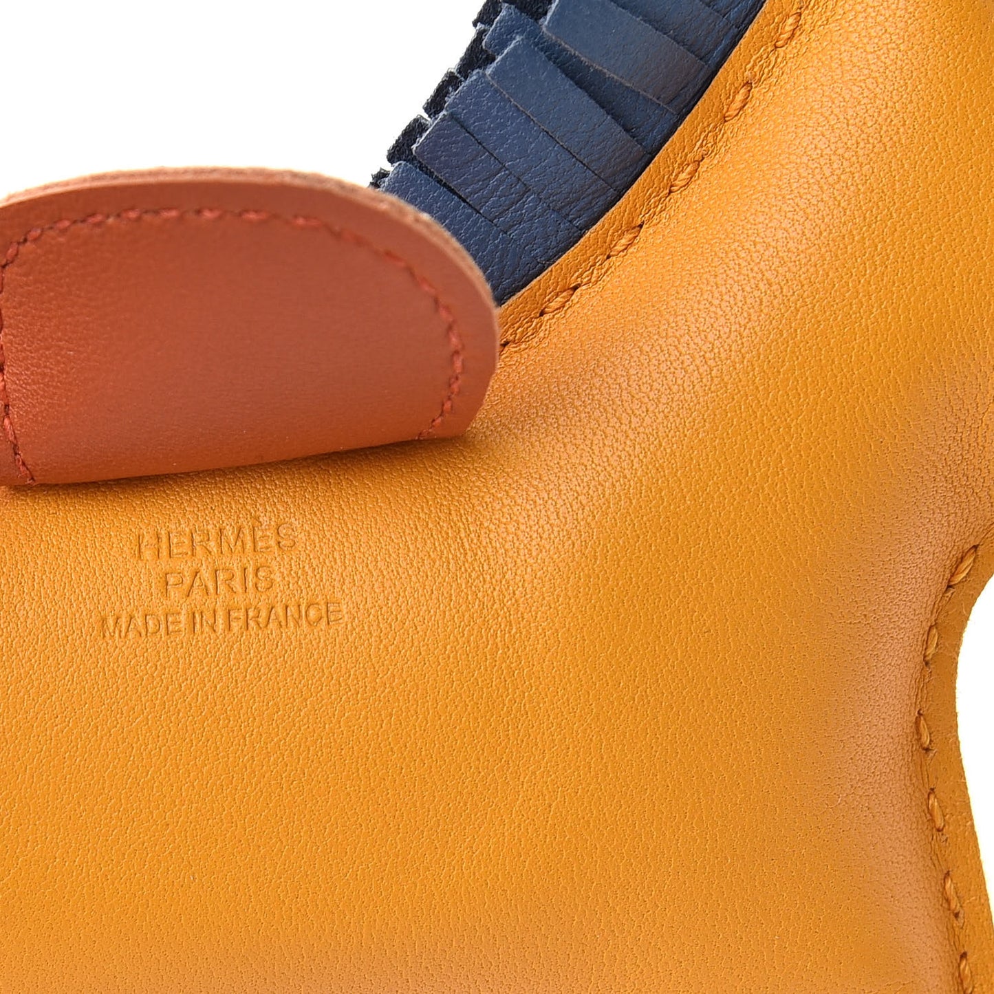 Milo Lambskin Grigri Rodeo Horse Bag Charm MM Jaune D'Or Bleu Agate Cornaline