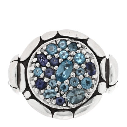 John Hardy Sterling Silver Blue Topaz Iolite Aquamarine Kali Lavafire Ring 63 10.25 1 of 4