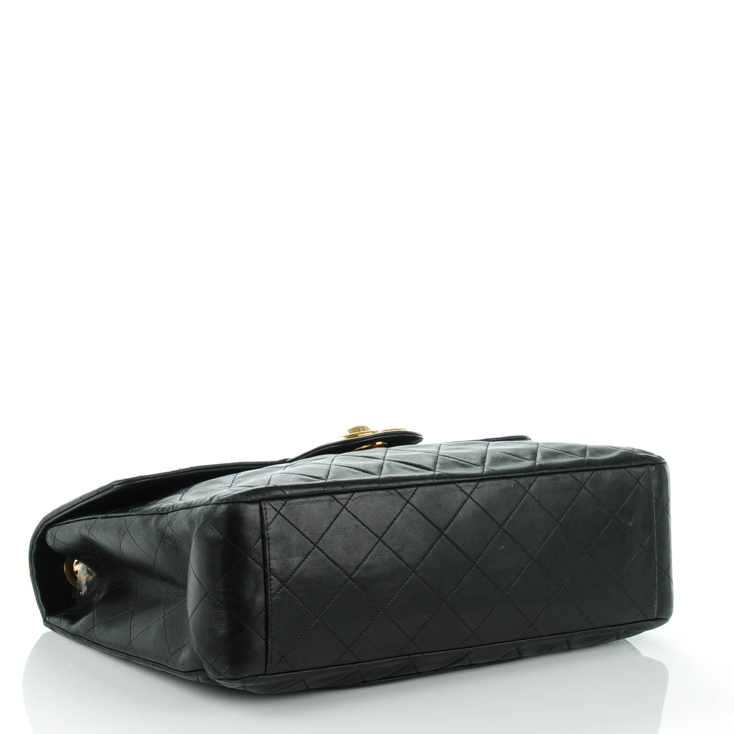 Chanel Lambskin Quilted XL Jumbo Single Flap Black 4 of 9