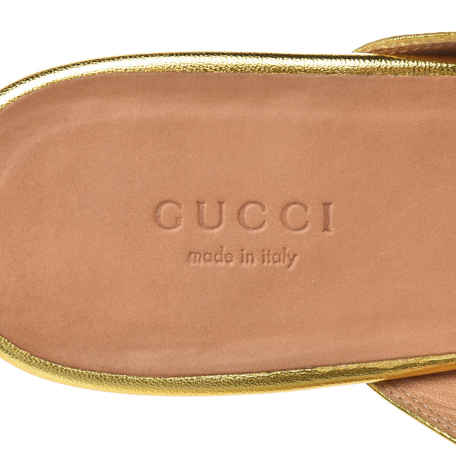 Gucci Metallic Nappa Womens Princetown Slippers 37.5 Gold 7 of 15