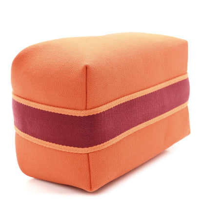 Hermes Canvas Small Bride-A-Brac Pouch Orange Burgundy 4 of 6