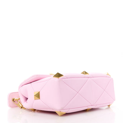 Valentino Garavani Nappa Medium Roman Stud Shoulder Bag Pink Borealis 4 of 12