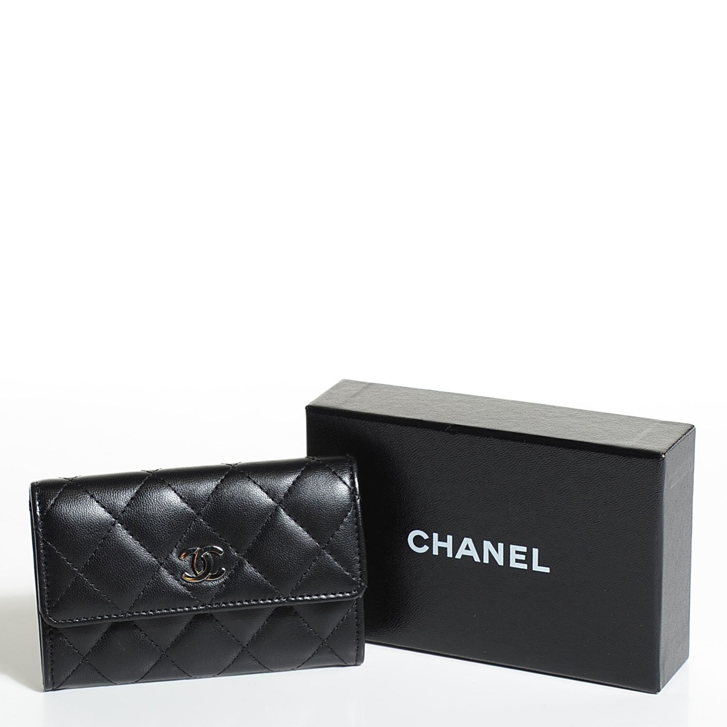 Chanel Lambskin Quilted Flap Card Holder Black 9 of 9