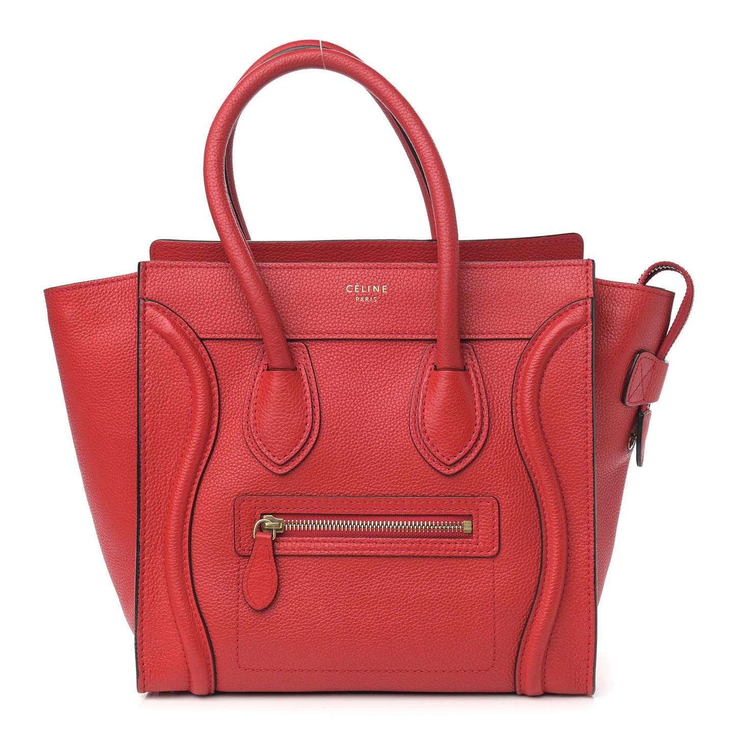 Drummed Calfskin Micro Luggage Red