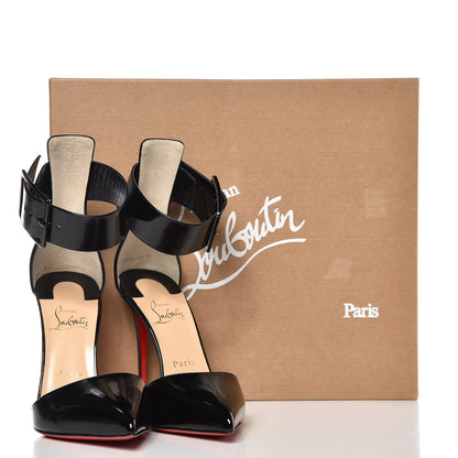 Christian Louboutin Patent Vinyl Harler 100 Ankle Strap Pumps 39 Black 8 of 8