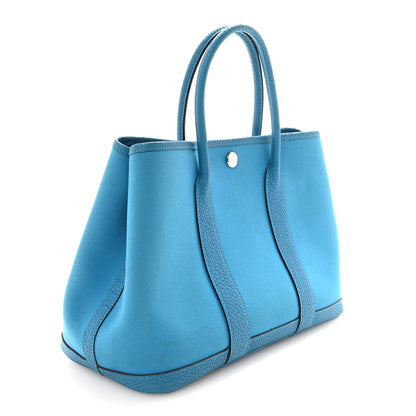Hermes Toile Officer Negonda Verso Garden Party 30 TPM Bleu Zanzibar Rubis 3 of 10
