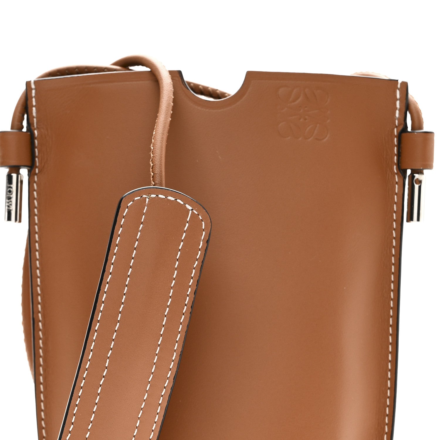 Loewe Smooth Calfskin Anagram Phone Pouch Tan 7 of 7