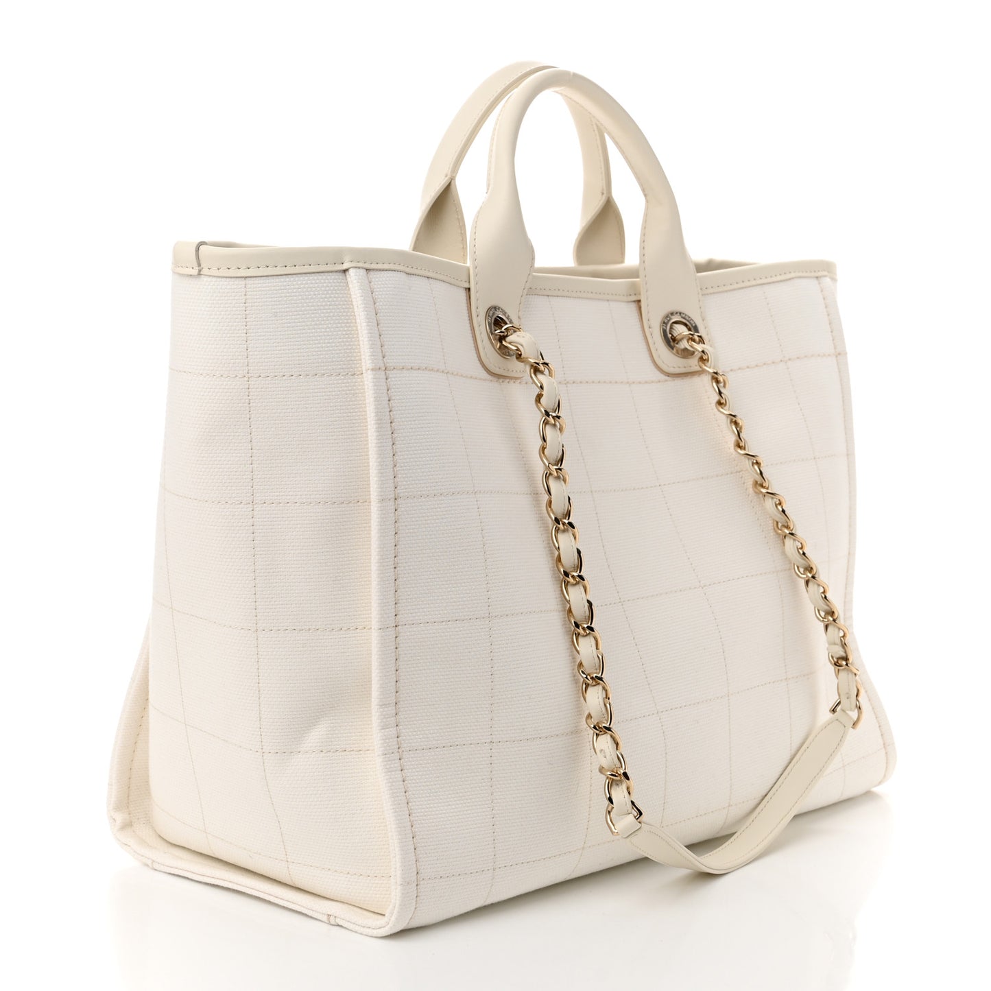 Cotton Medium Deauville Tote White