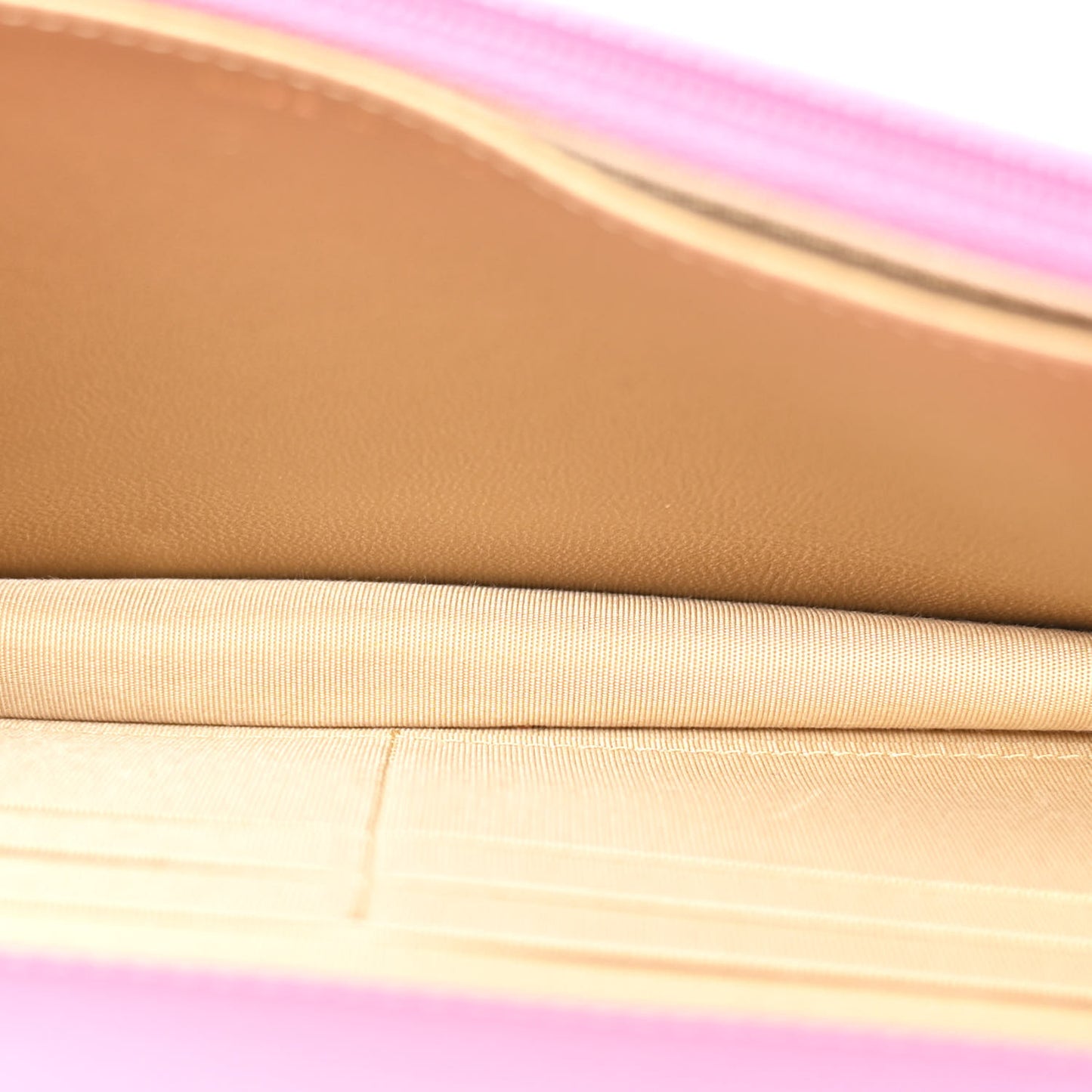 Lambskin Quilted CC Pearl Crush Wallet on Chain WOC Pink