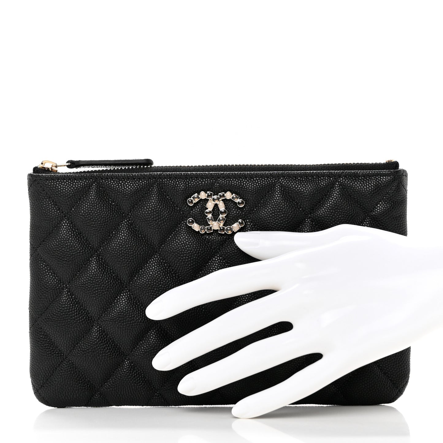 Caviar Quilted Coco Candy Small Cosmetic Case Black