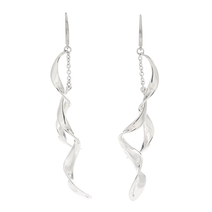 Tiffany Sterling Silver Frank Gehry Orchid Double Drop Earrings 1 of 4