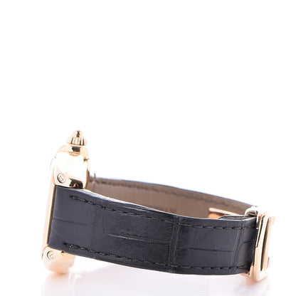 Cartier 18K Yellow Gold Alligator 31mm Roadster Quartz Watch 2 of 7
