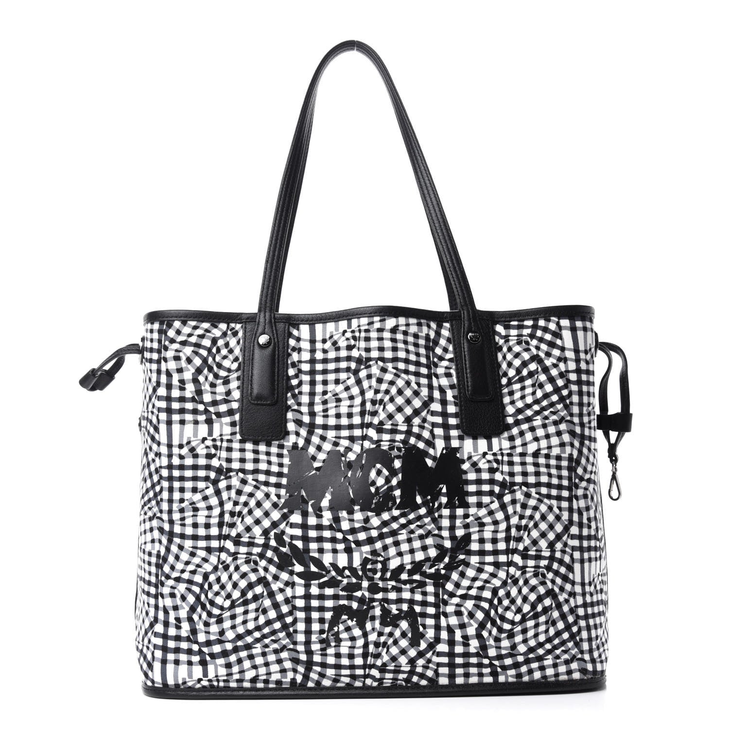 MCM Visetos Medium Liz Reversible Shopper Tote Black 9 of 15