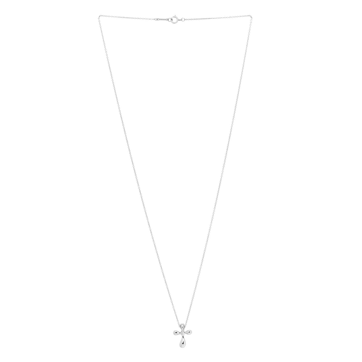 Tiffany Platinum Elsa Peretti Cross Pendant Necklace 2 of 4