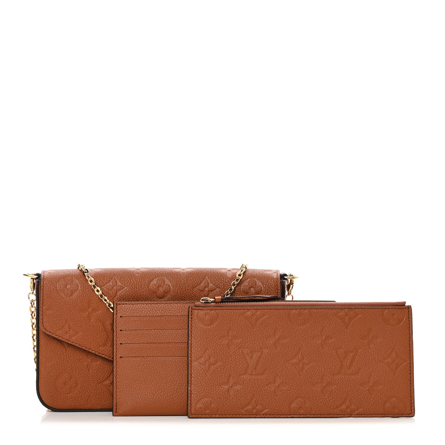 Empreinte Pochette Felicie Chain Wallet Cognac