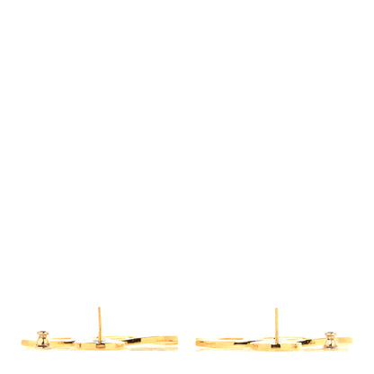 Chanel Metal Large Paris Button Earrings Gold 3 of 4