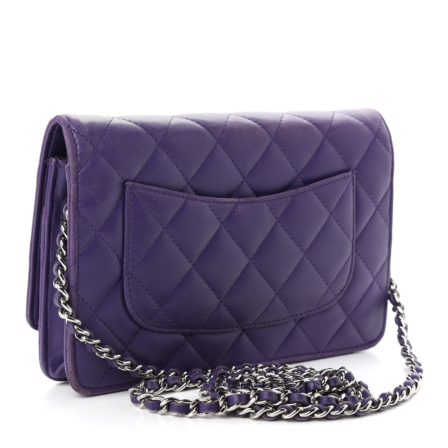Lambskin Quilted Reissue Wallet On Chain WOC Purple