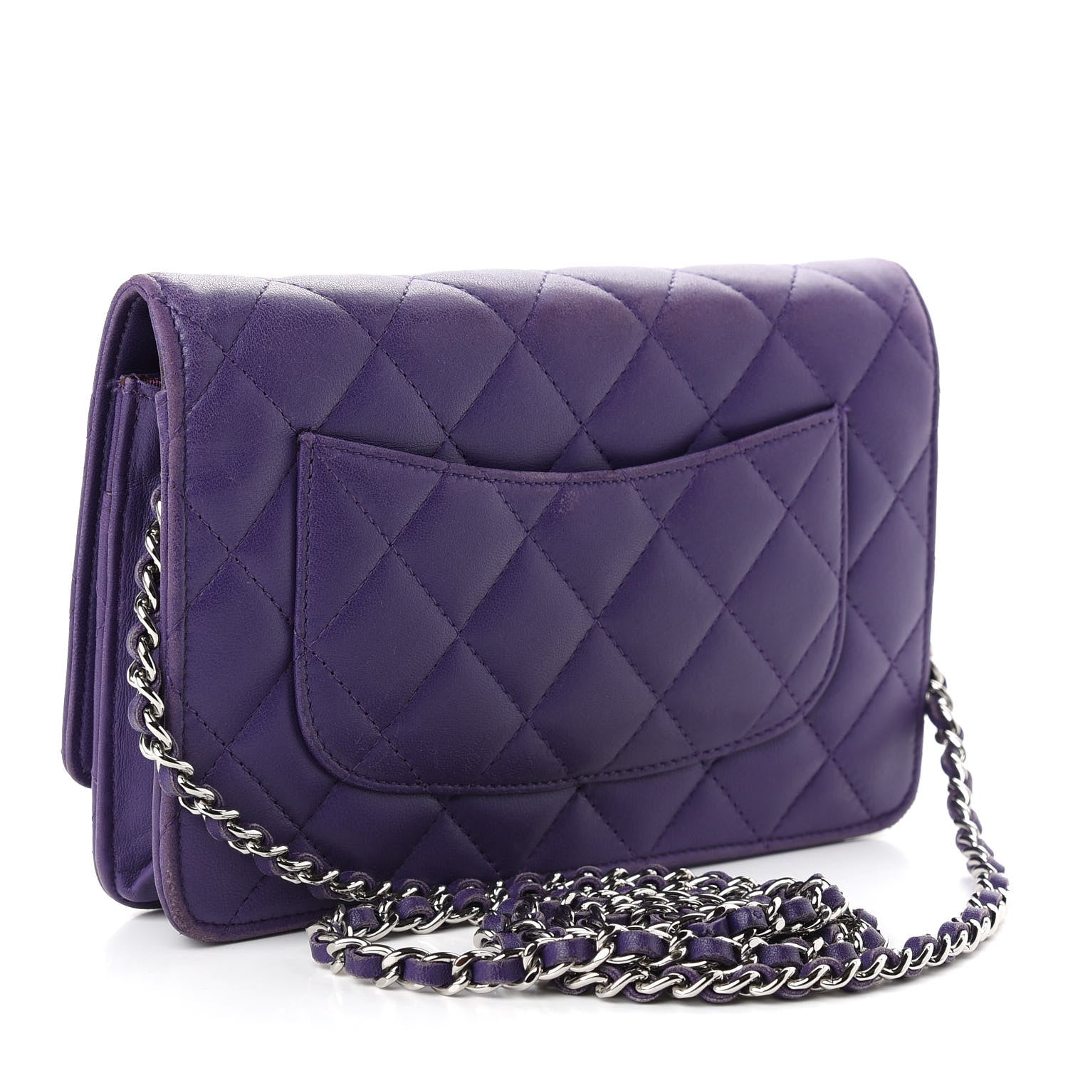 Chanel Lambskin Quilted Reissue Wallet On Chain WOC Purple 3 of 11