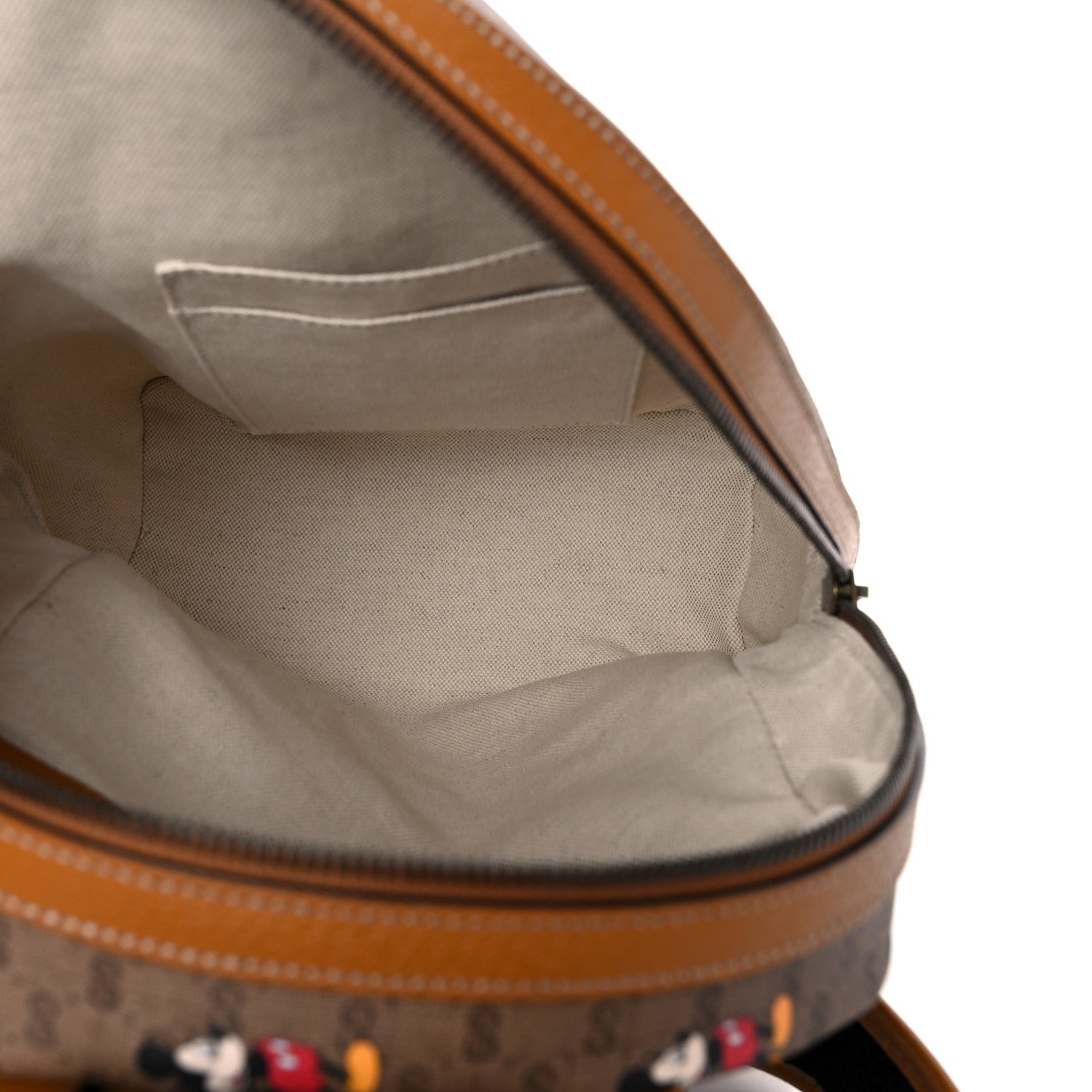 Gucci X DISNEY Mini Vintage GG Supreme Monogram Mickey Mouse Small Dome Backpack Beige Vintage Sun Oil 5 of 10