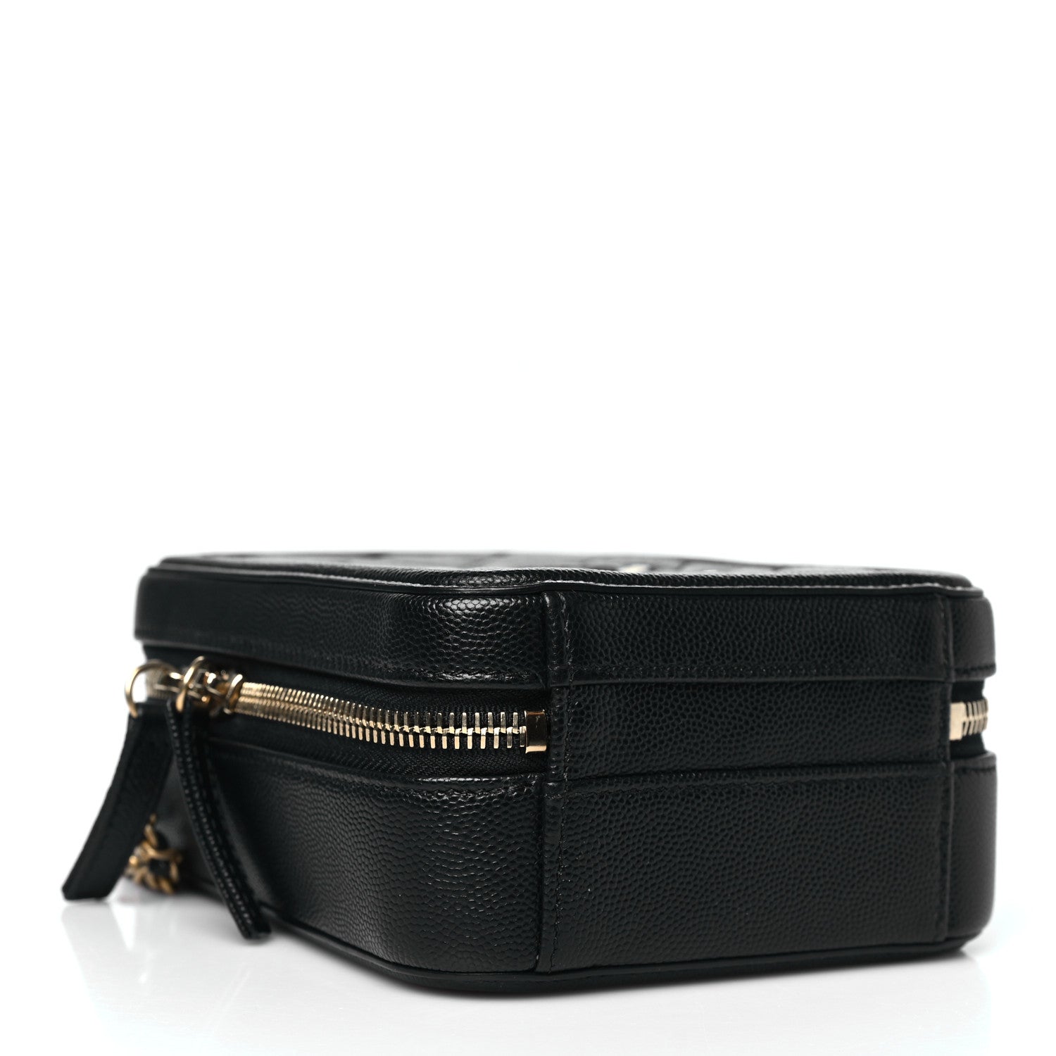 Chanel Caviar Quilted CC North South Filigree Vanity Case Black 4 of 11