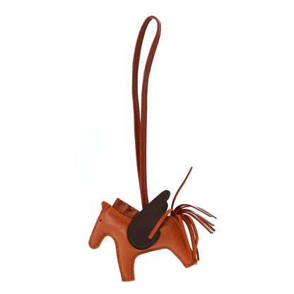Hermes Milo Lambskin Grigri Rodeo Pegase Horse Bag Charm PM Pain D'epice Sienne Moka 1 of 6