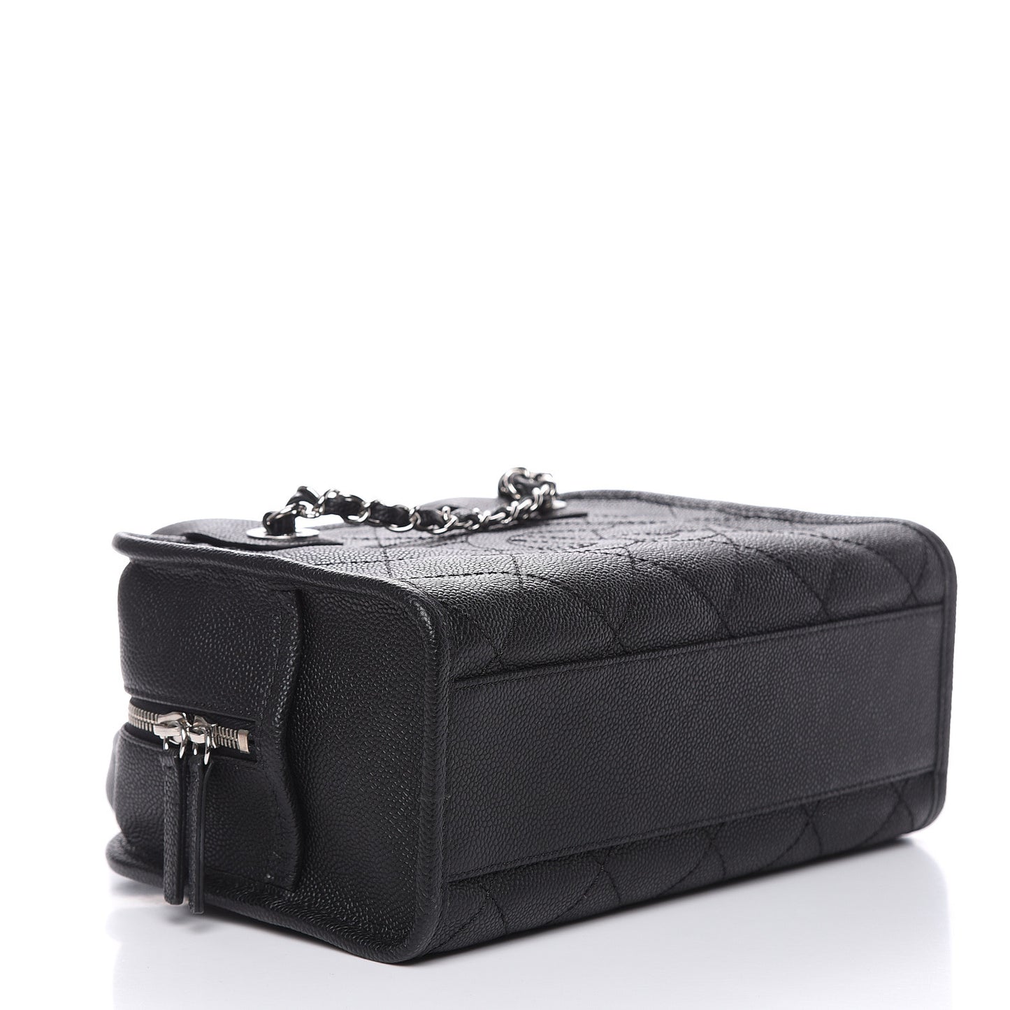 Caviar Quilted Small Deauville Bowling Bag Black