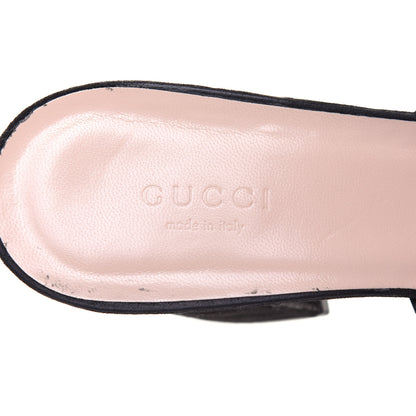 Gucci Kid Scamosciato GG Marmont Fringe 75mm Slide Sandals 40 Black 7 of 8