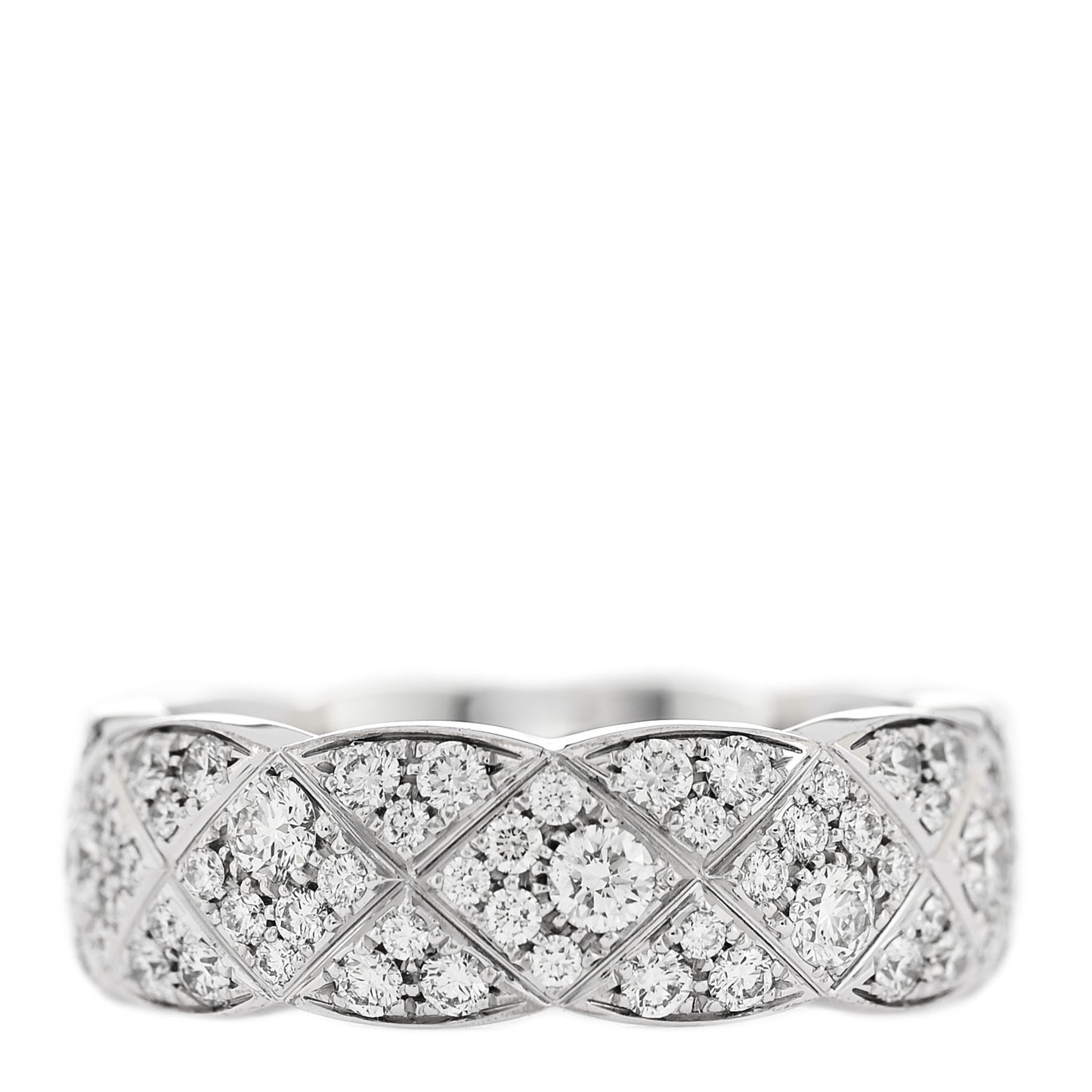 18K White Gold Diamond Small Coco Crush Full Paved Ring 54 7