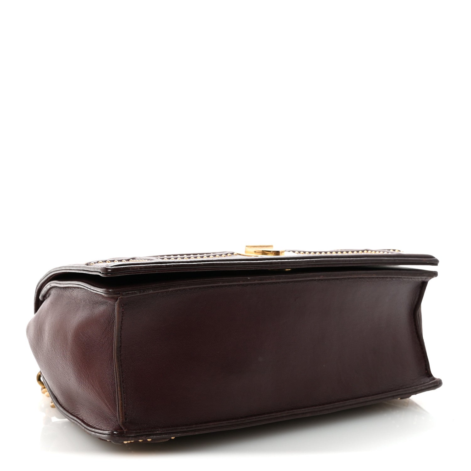 Christian Dior Lambskin Studded Medium Diorama Flap Bag Burgundy 4 of 10