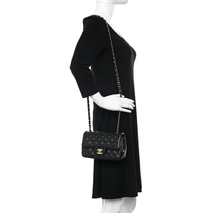 Chanel Lambskin Quilted Mini Rectangular Flap Black 2 of 12