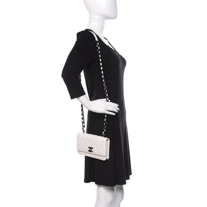 Chanel Caviar Quilted My Everything Wallet On Chain WOC White 2 of 12