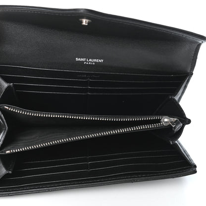 Saint Laurent Lambskin Y Quilted Monogram Large Loulou Flap Wallet Black 4 of 4