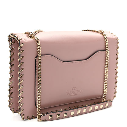 Valentino Garavani Vitello Groumette Small Rockstud Demilune Shoulder Bag Lipstick 3 of 9