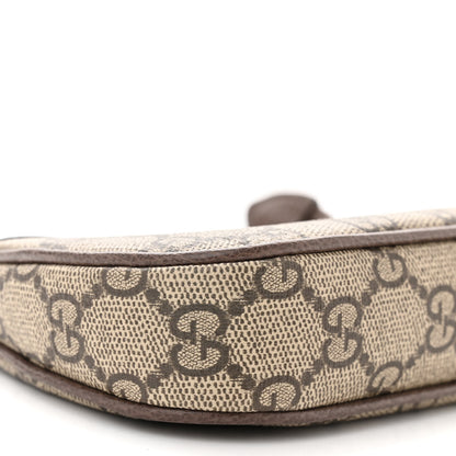 Gucci GG Supreme Monogram Textured Dollar Calfskin Mini Ophidia Chain Bag Beige Ebony 9 of 10