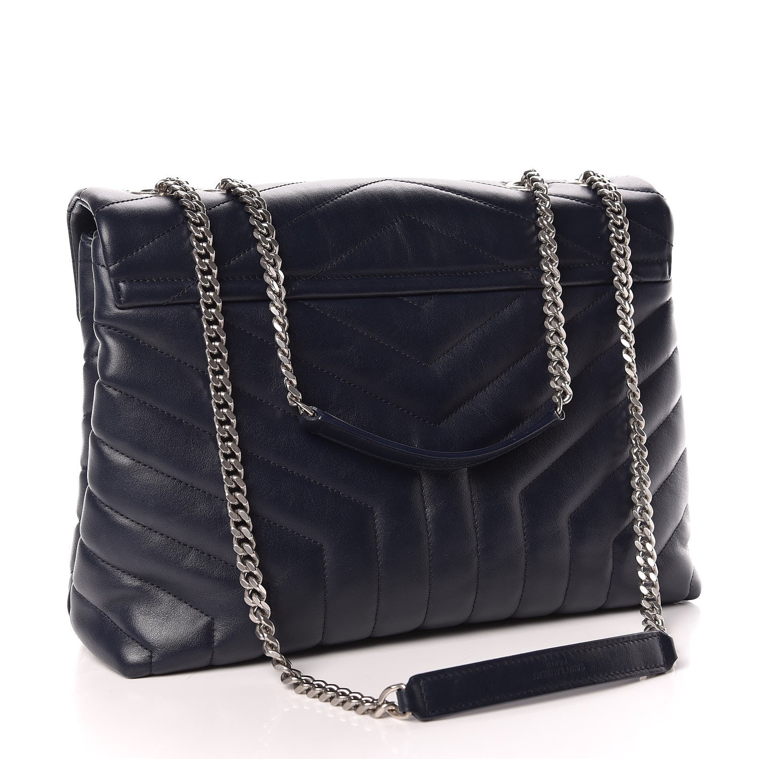 Saint Laurent Calfskin Y Quilted Monogram Medium Loulou Chain Satchel Medium Blue 3 of 14