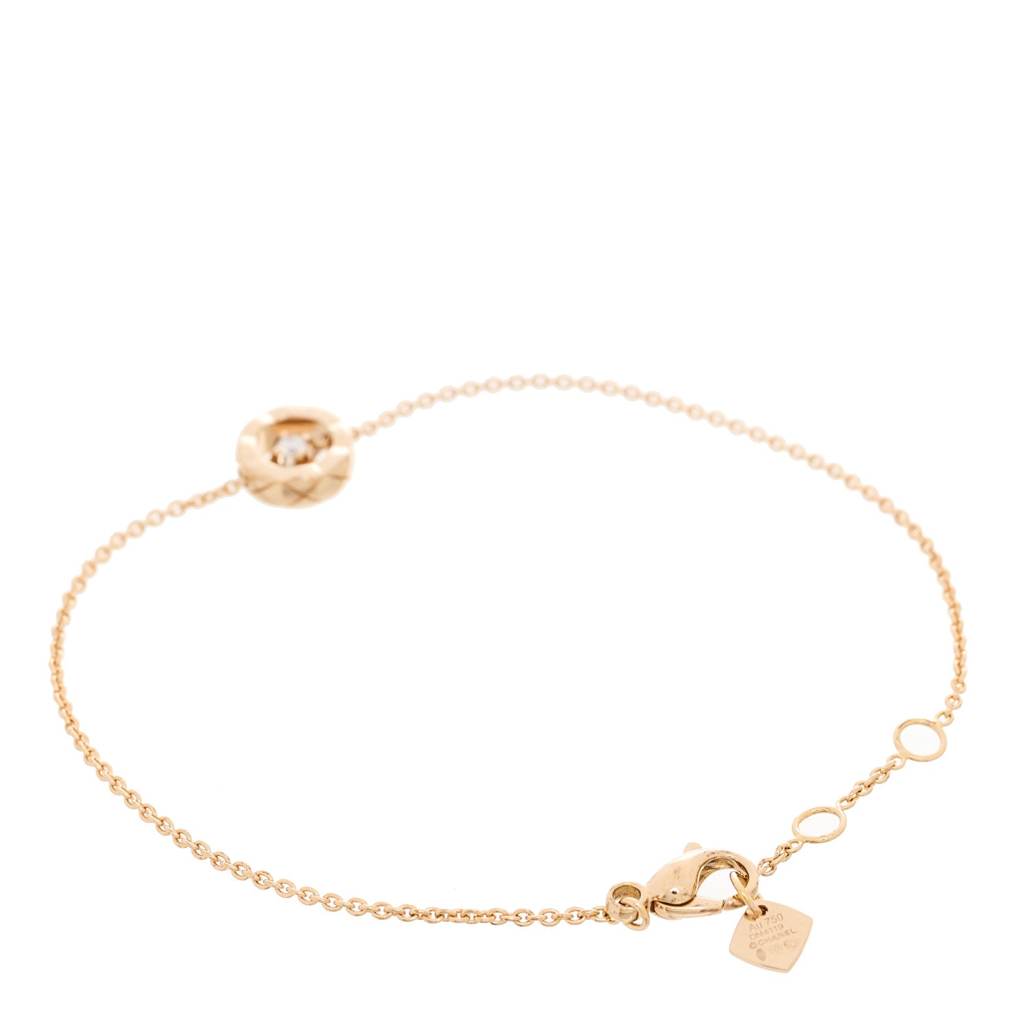 Chanel 18K Beige Gold Diamond Coco Bracelet 3 of 9