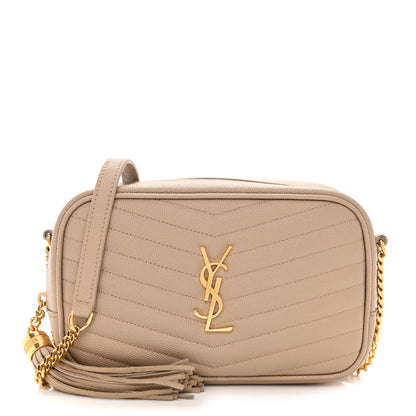 Saint Laurent Grain De Poudre Matelasse Monogram Mini Lou Camera Bag Dark Latte 1 of 9