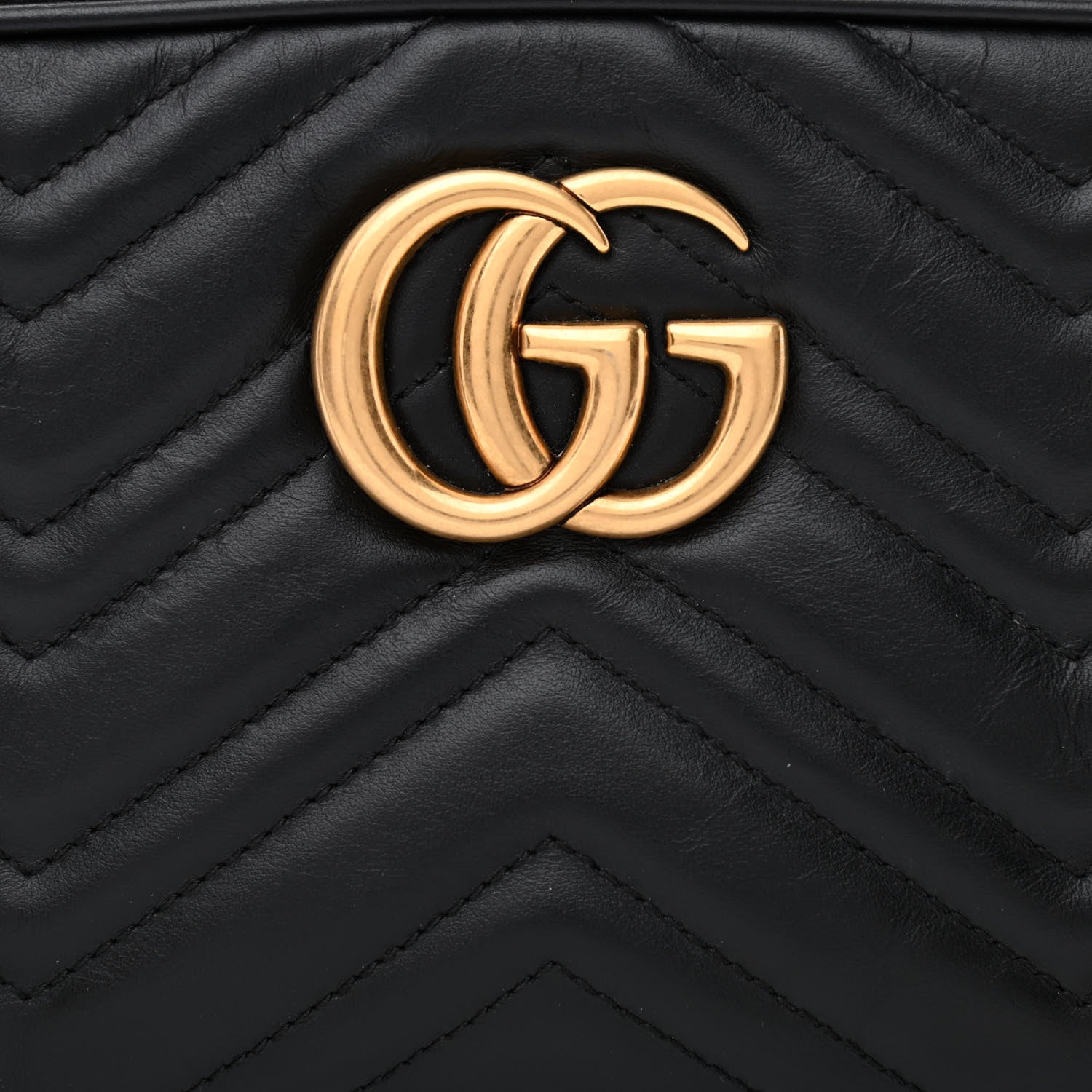 Gucci Calfskin Matelasse Small GG Marmont Chain Shoulder Bag Black 8 of 10